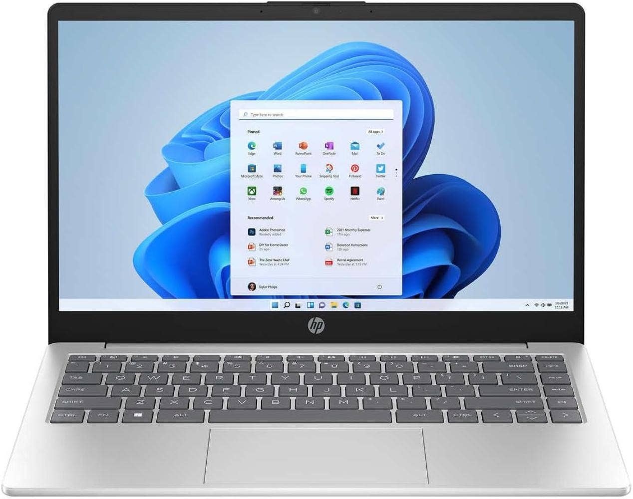 HP AMD Ryzen 5 7520U 16GB RAM 512GB SSD AMD Radeon Graphics 14-Inch FHD IPS Windows 11 Home Laptop - Natural Silver (14-em0019ne)