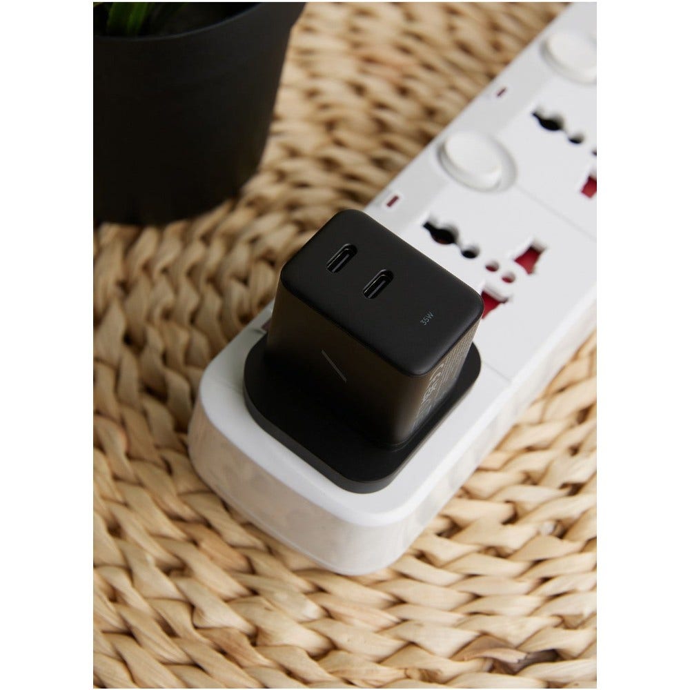 Native Union Fast Gan Charger Pd 35W Dual 2 X Usbc, Black (NU-FAST-PD35-BLK-UK)