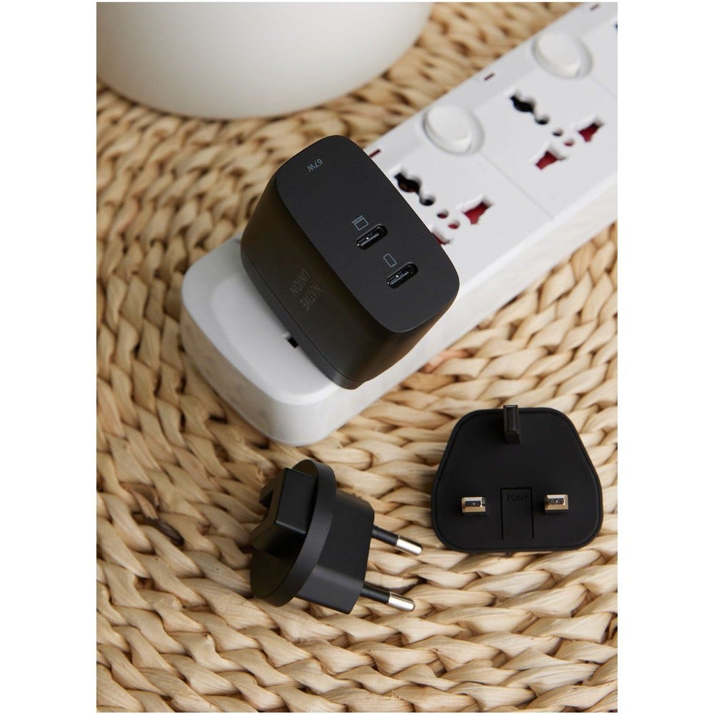 Native Union Fast Gan Charger Pd 67W Dual 2 X Usbc, Black (NU-FAST-PD67-BLK-INT)