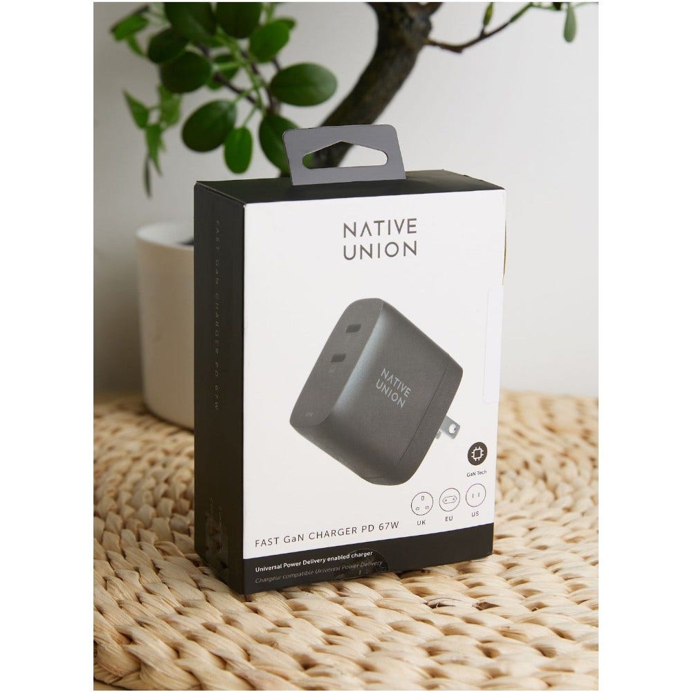 Native Union Fast Gan Charger Pd 67W Dual 2 X Usbc, Black (NU-FAST-PD67-BLK-INT) - Image 4