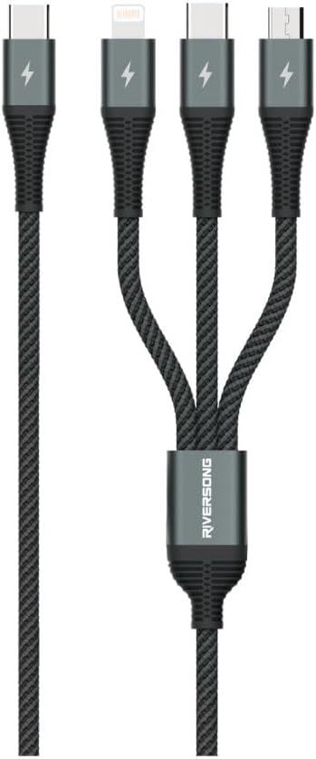 RIVERSONG 3-in-1 Fast Charging Cable Type-C to Micro, Type-C, Lightning (RS.INFINITY9T-C61T.GY)