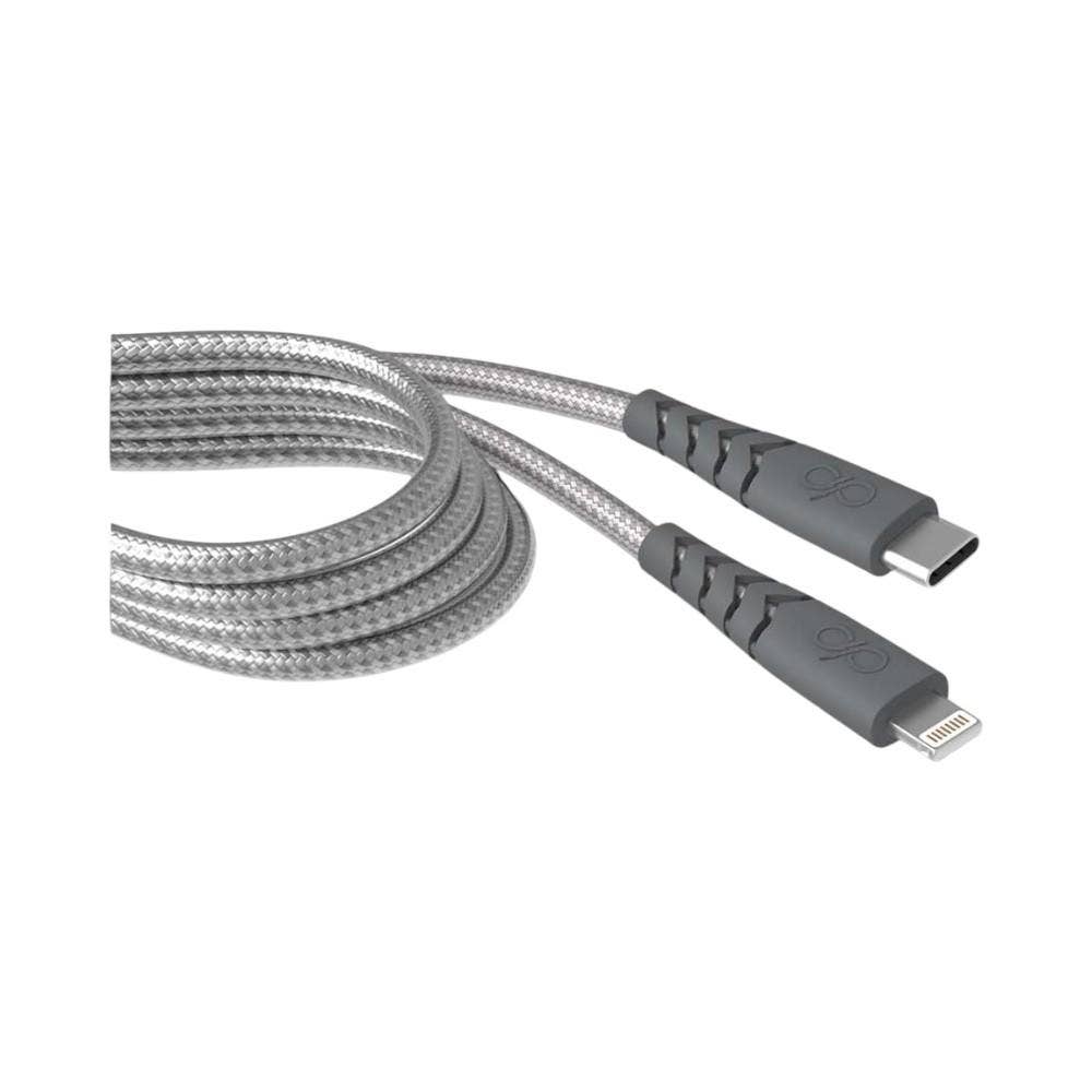 Force Power USB C to Lightning Cable, 1.2M, Fast Charging Cable, Ultra-Reinforced, Unbreakable & Durable Braided Nylon, Apple & iPhone Compatible, Gray (FPCBLMFIC1.2MRG)