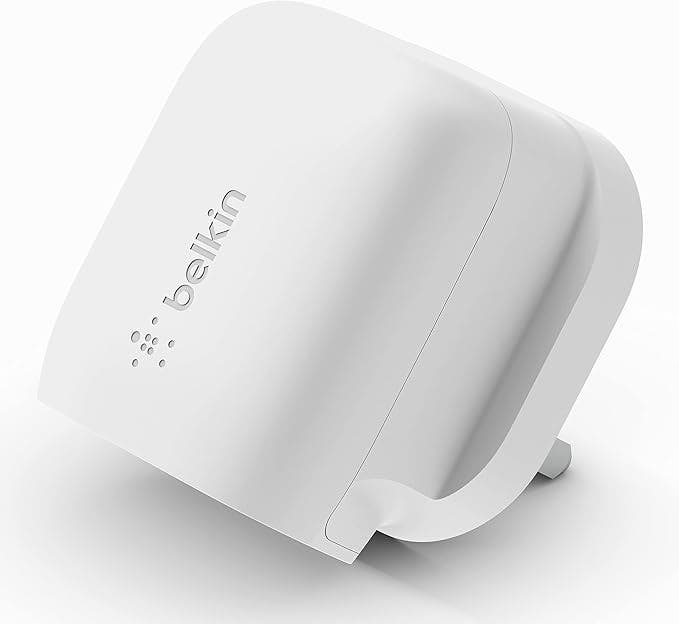 Belkin 20W USB Type C Power Delivery wall charger, fast charger plug with certified USB-C PD 3.1 PPS and compact design travel charger for iPhone 16, 15, 14, Samsung Galaxy S24, iPad, Pixel and more (BL-AC-USBC-A009-20W-CBL-CC-WH)