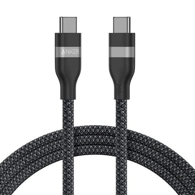 Anker USB-C to USB-C Cable 240W (Upcycled-Braided) (1.8m/6ft), Black (ANK-A82E2H12)
