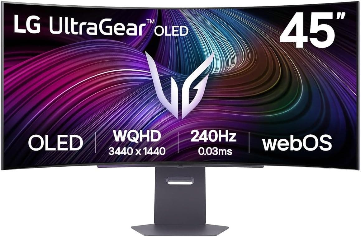 LG 45 inch OLED WQHD 240Hz 0.03ms Curved Smart Gaming Monitor (LG-45GX90SA-B)
