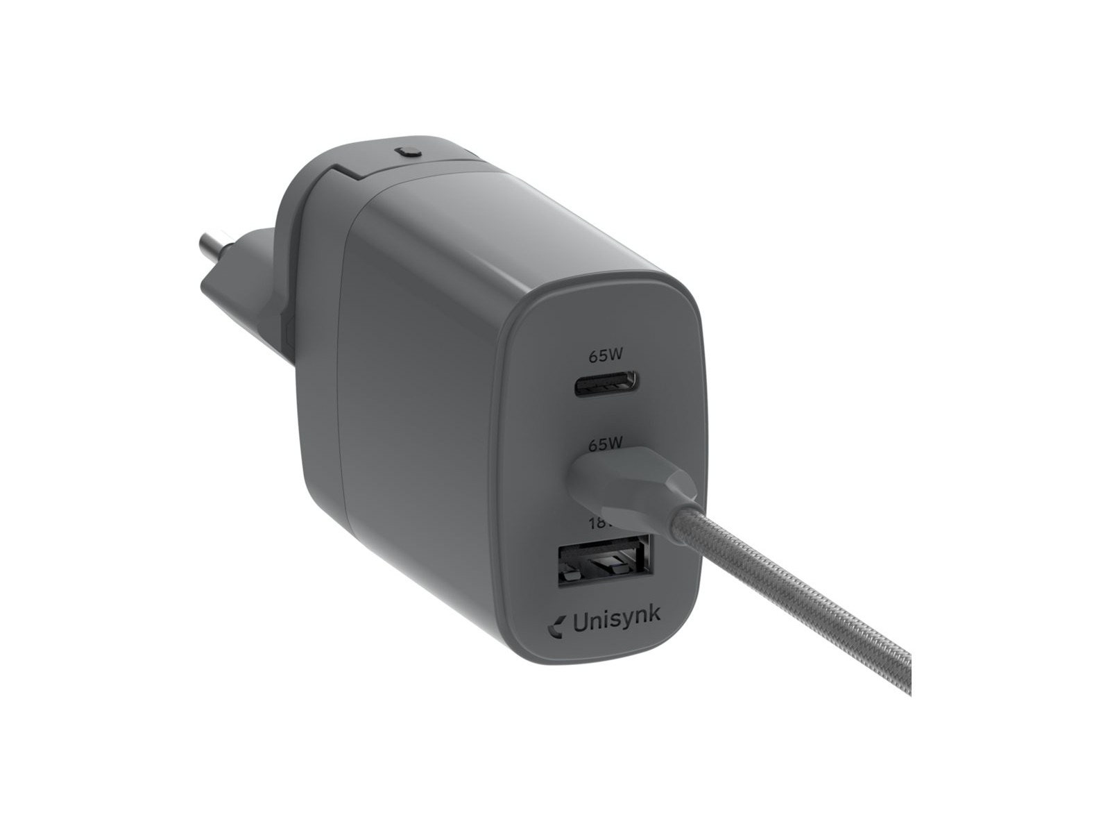 Unisynk 3 Port Global Multi-Charger Kit 65W Grey (ACUYK65W2C3PTGRY10461)