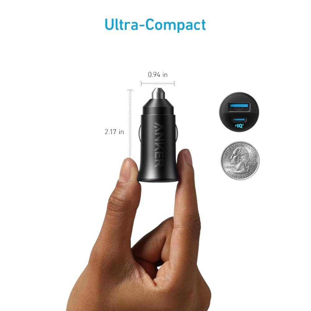 Anker USB-C Car Charger, 30W 2-Port Type-C Car Adapter, iPhone Car Charger With PowerIQ 3.0, For iPhone 16/15/14/13/12 Series, Samsung Galaxy S23/S22/S21 Series, iPad Pro, AirPods, Huawei And More, Black ANK-A2741H11 - Image 3