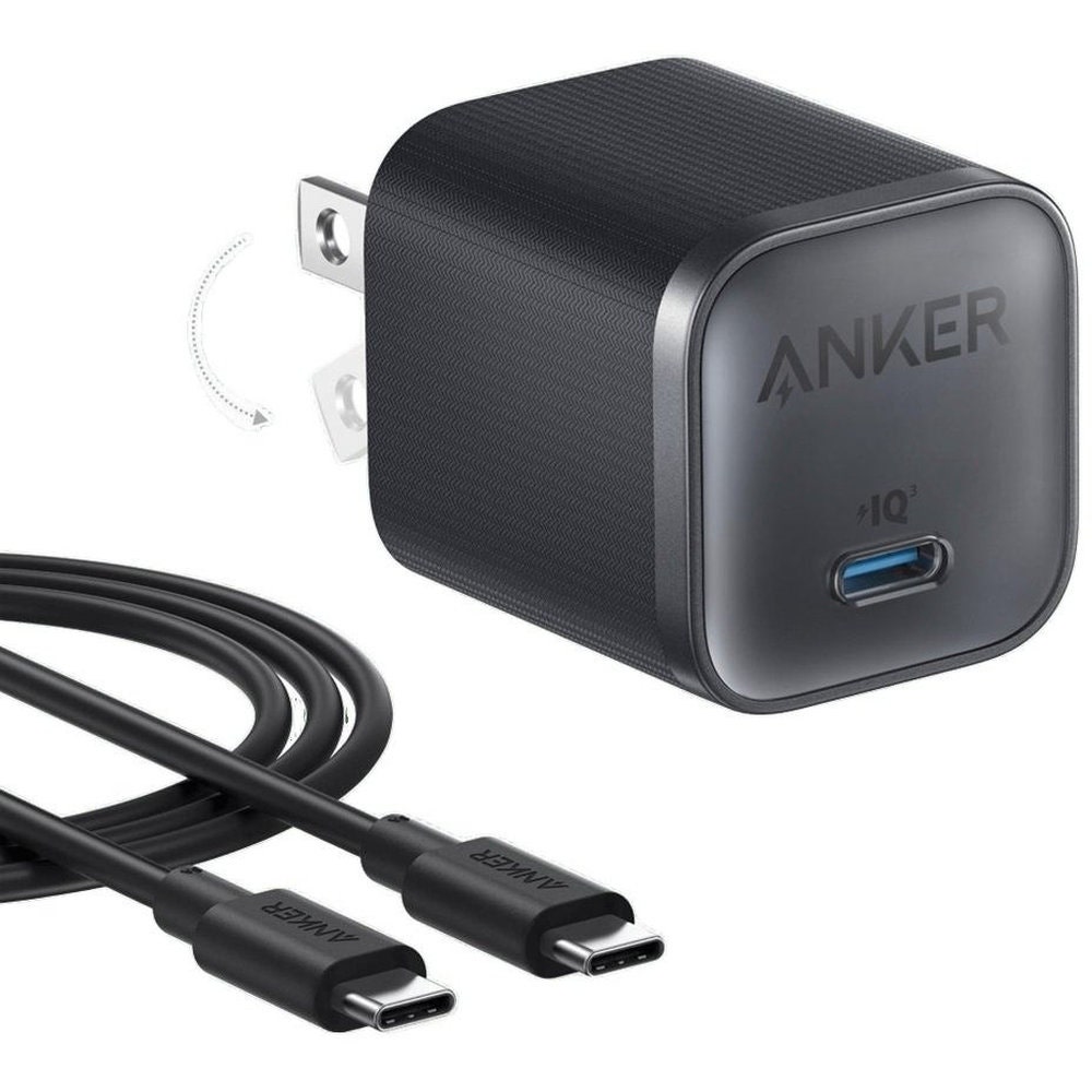 Anker Nano USB-C Wall Charger 45W with USB-C Cable – Black (ANK-B2692K11)
