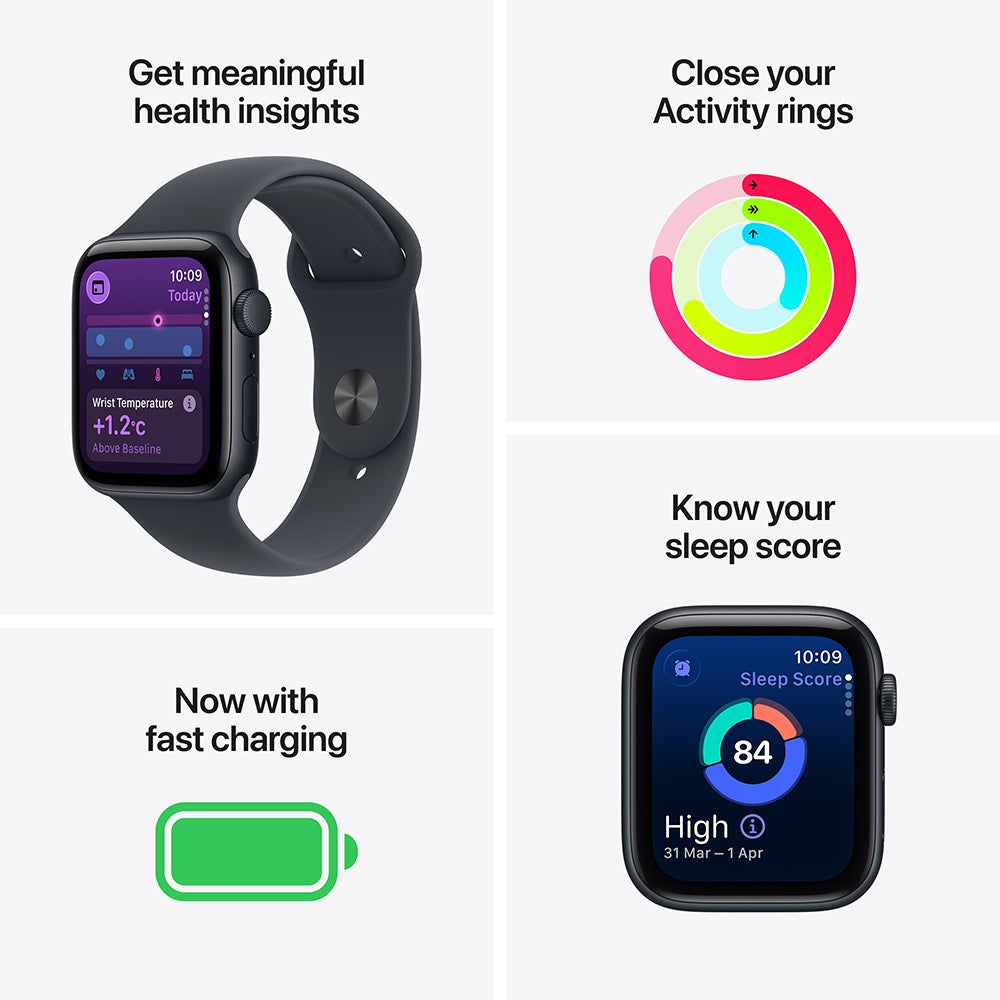 Apple Watch SE 3 GPS 40mm Starlight Aluminium Case with Starlight Sport Band - S/M (MEH34AF/A) - Image 3
