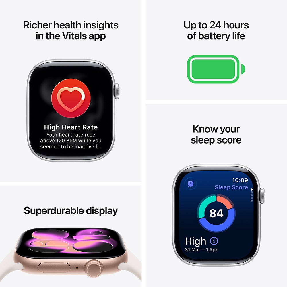 Apple Watch Series 11 GPS 46mm Jet Black Aluminium Case with Black Sport Band - M/L (MEUX4AF/A) - Image 3