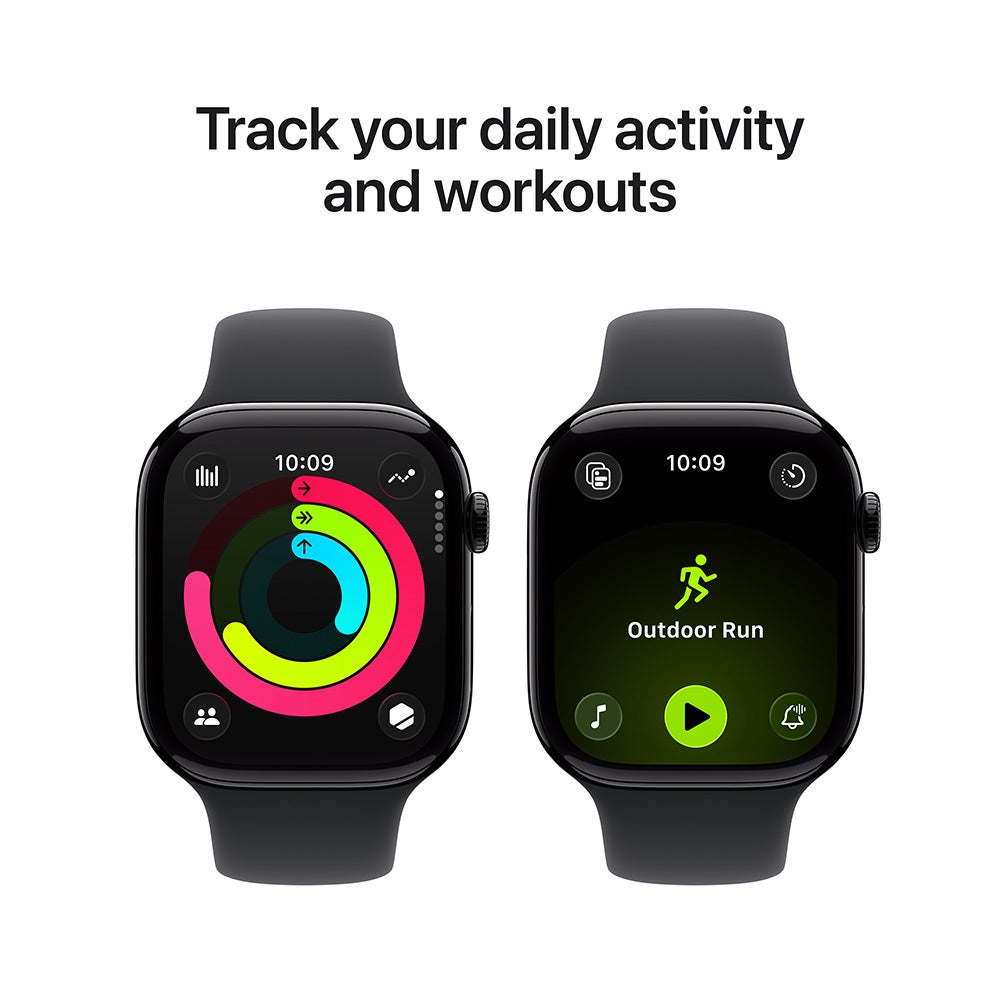 Apple Watch Series 11 GPS 46mm Jet Black Aluminium Case with Black Sport Band - S/M (MEUW4AF/A) - Image 4