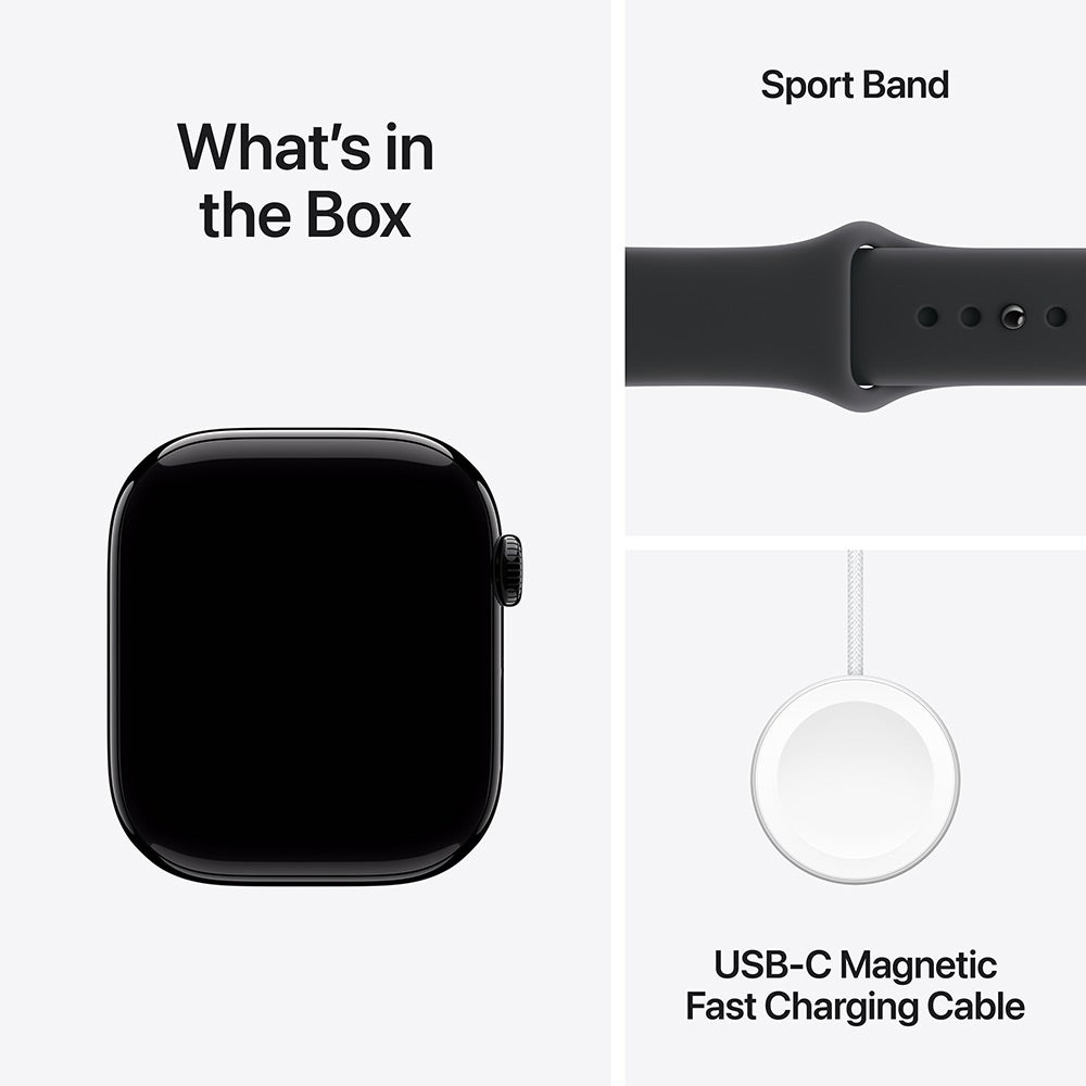 Apple Watch Series 11 GPS 46mm Jet Black Aluminium Case with Black Sport Band - M/L (MEUX4AF/A) - Image 8