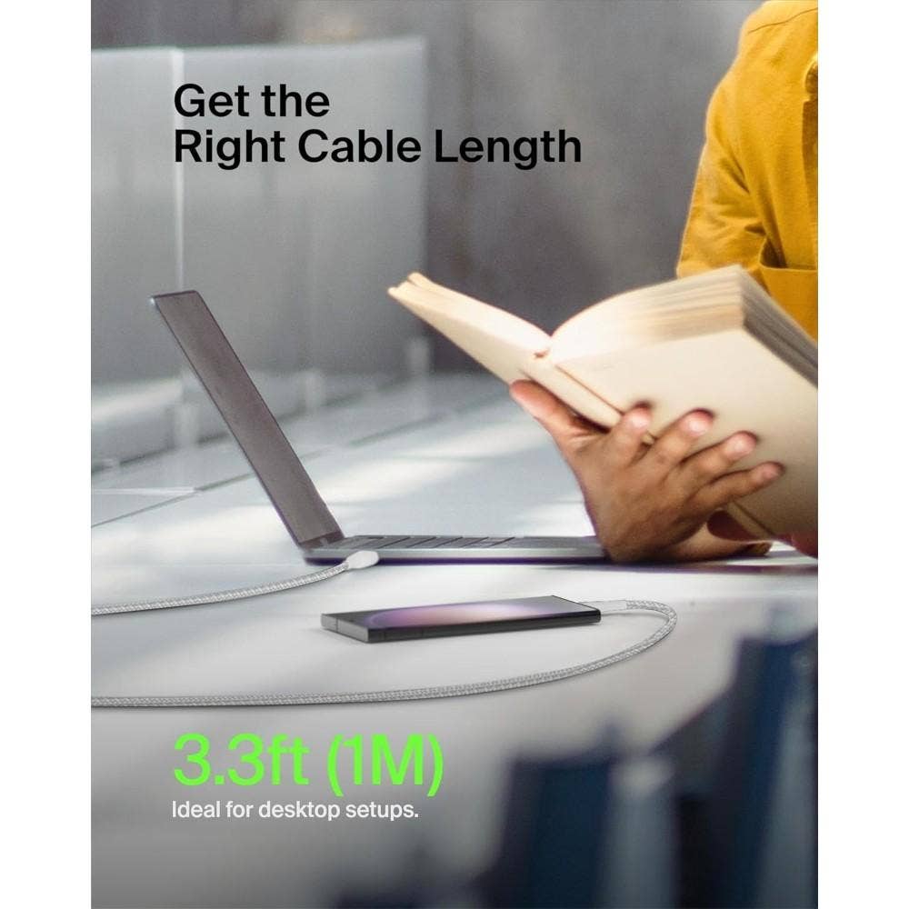 Belkin BoostCharge Braided USB C Charger Cable, USB-C to USB-A Cable, USB type C charging cable For iPhone 16, 15, Samsung Galaxy S24, S23, Pixel, iPad, MacBook, Nintendo Switch And More - 1m, White BL-CBL-USB.C-USB.A-1M-WHT - Image 7