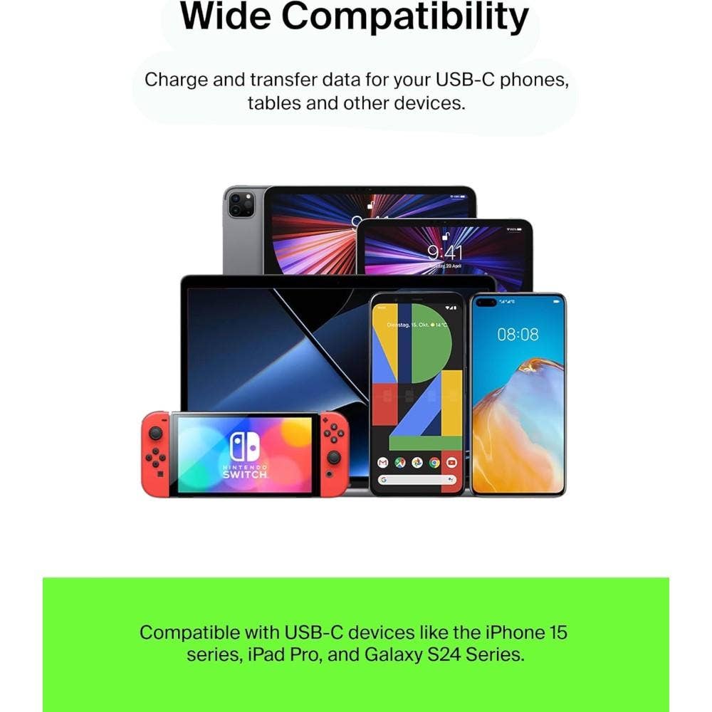 Belkin BoostCharge USB-C to USB-C Fast Charger Cable, USB Type C Charger Cable Fast Charging For iPhone 16, 15, Samsung Galaxy S24, S23, Pixel, iPad, MacBook, Nintendo Switch And More, 2M, Black BL-CBL-USBC-USBC-2M-BLK - Image 5