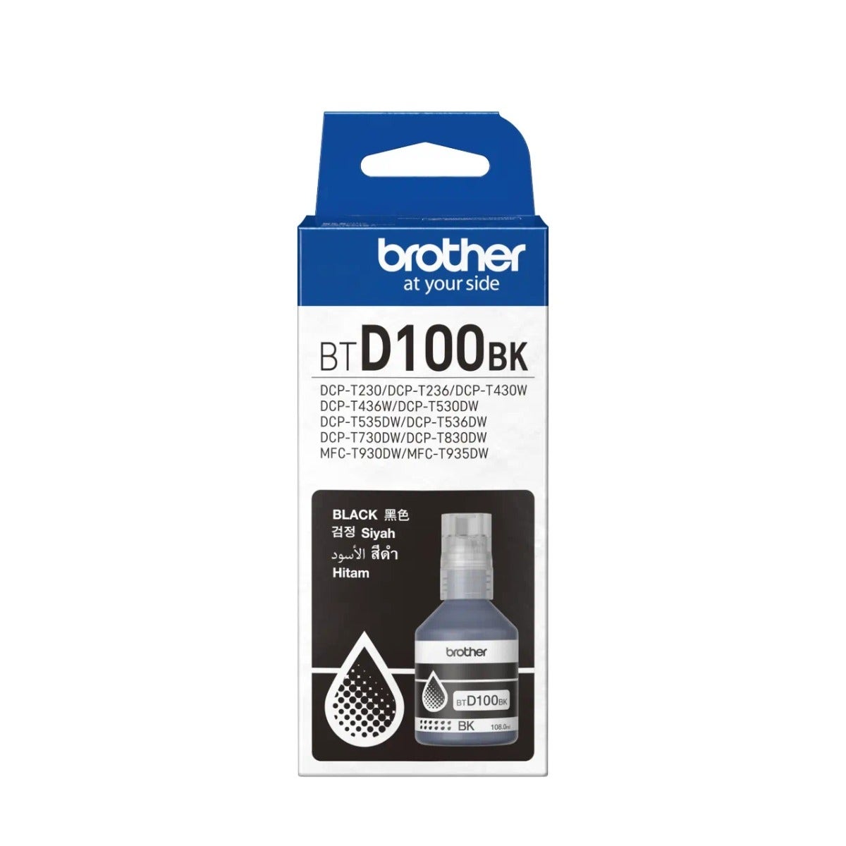 Brother Black Ink Bottle 108.0ml - Yield 7,500 Pages [BG-BTD100BK]