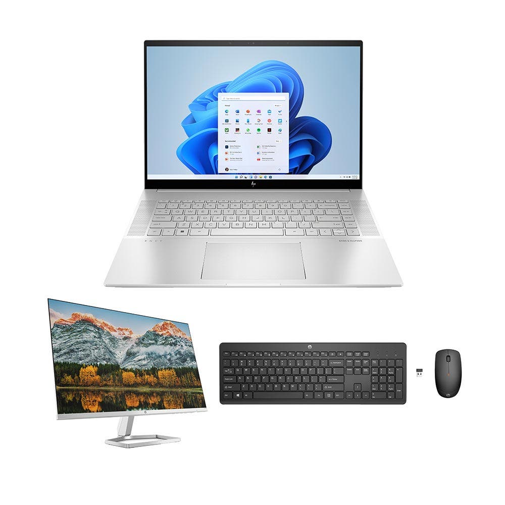 HP Envy 16h0056 Intel Core i7-12700H 16 GB RAM 1 TB SSD NVIDIA GeForce RTX 3060 Graphics 16" Ultrabook - Natural Silver Aluminum (E-16h0056+M27MTR+KB+MS)