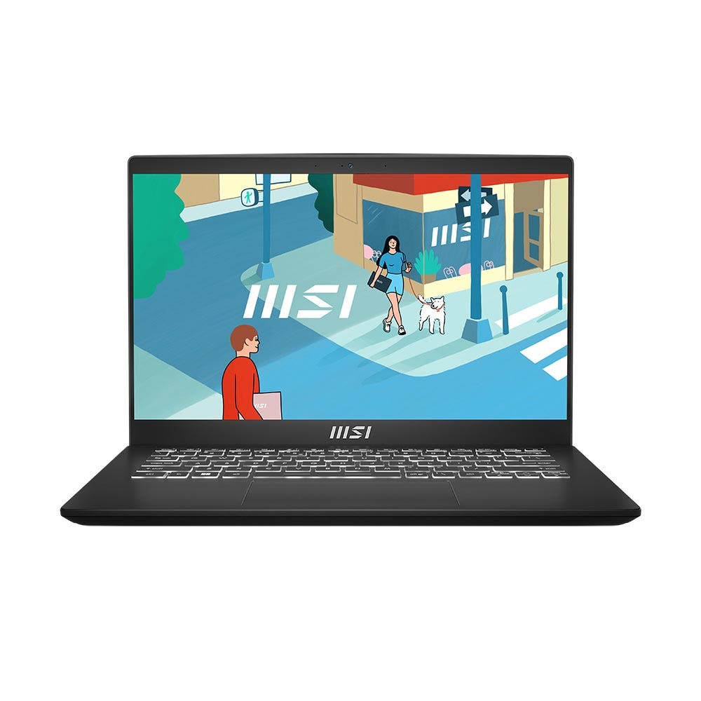 MSI MODERN 14 C12MO, CLASSIC BLACK, 14" FHD 60HZ, INTEL i5-1235U, 8GB DDR4 RAM, 512GB NVME SSD, IRIS XE GRAPHICS, ENG-ARB KEY, WIN 11 HOME A, 1 YEAR WARRANTY (MODERN14-9S7-14J112-1067)