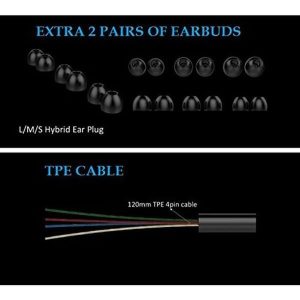 HiFuture HI5 In-ear USB C Wired Hi-Res Earphones with Mic, Gold - Image 3