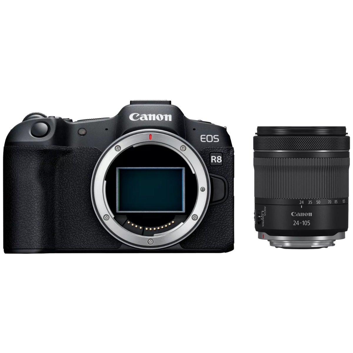 Canon EOS R8 Mirrorless Digital Camera Body Black + RF 24-105mm F4-7.1 IS STM Lens - Black (EOS R8+24-105mm)