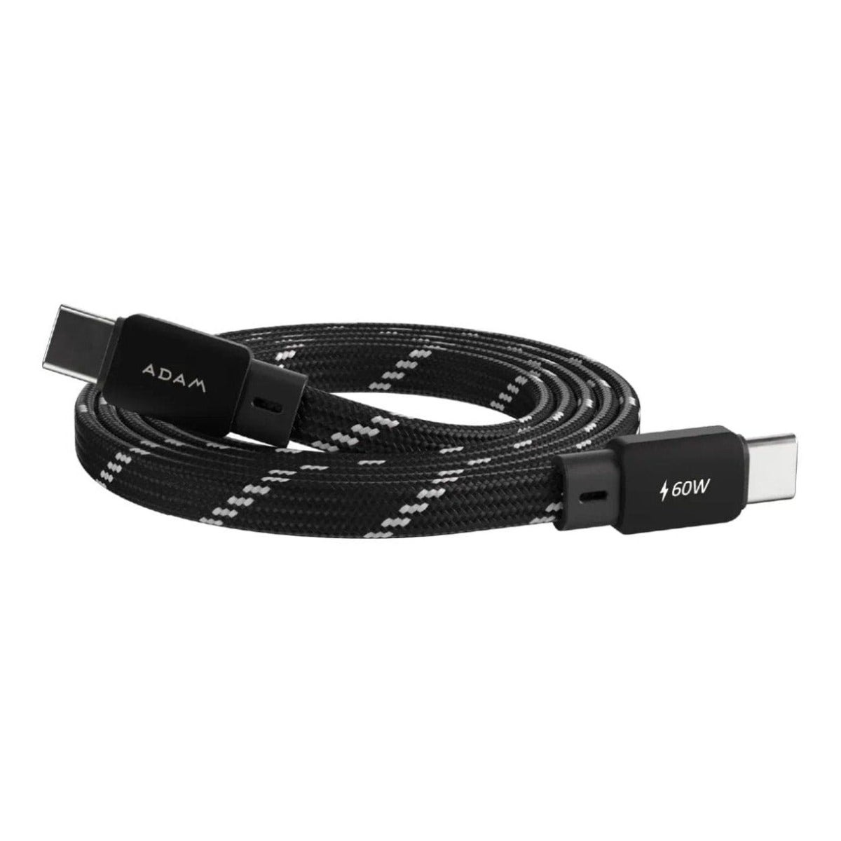 Adam Elements CASA MF100 Type-C Male to Male Flat Cable 1m - Black (ACBADMF100BK)
