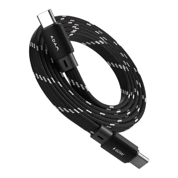 Adam Elements CASA MF200 Type-C Male to Male Flat Cable 2m - Black (ACBADMF200BK)