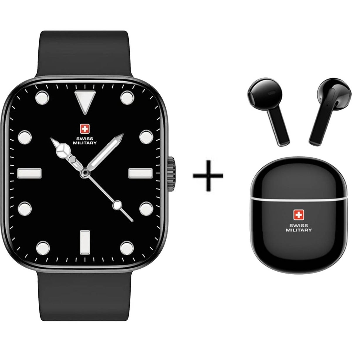 Swiss Military Alps 4 Smart Watch with Victor 5 Earbuds - Black (SM-BD-WCH-ALPS4-BLK-VICTOR5-BK)