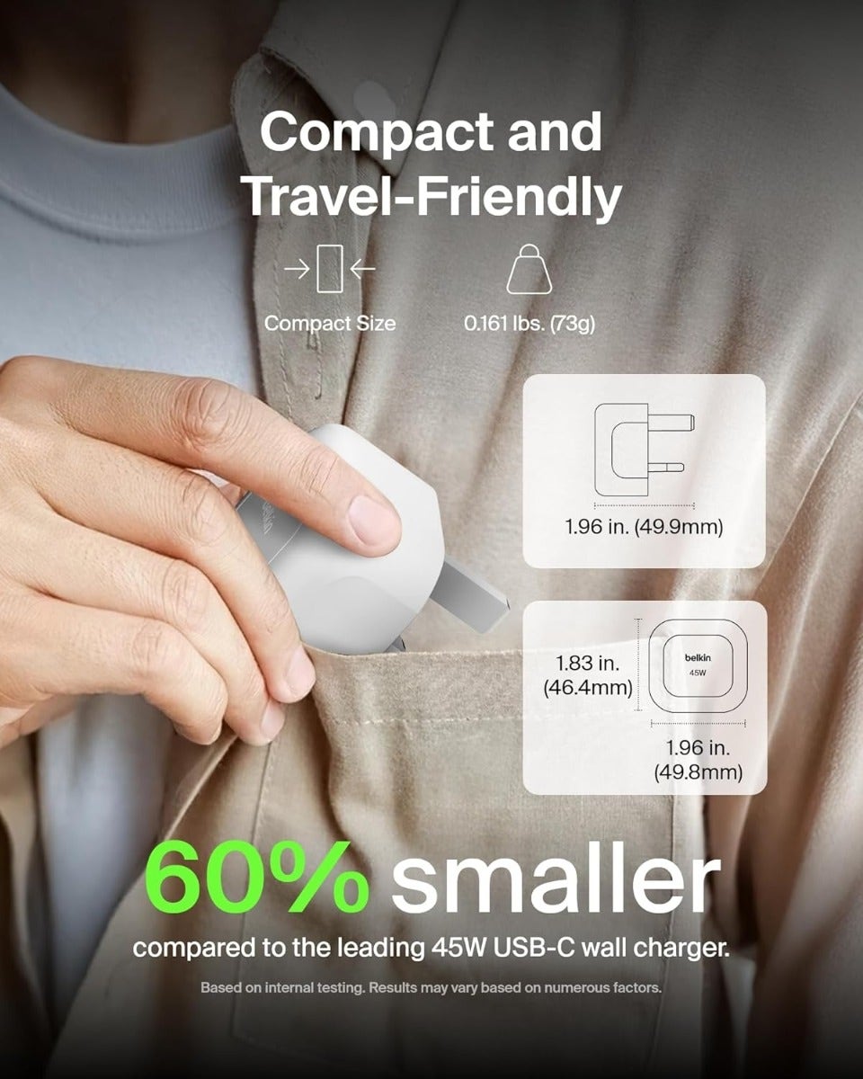 Belkin 45W USB PD Wall Charger with PPS White (BL-AC-USBC-A013-45W-WHT) - Image 3