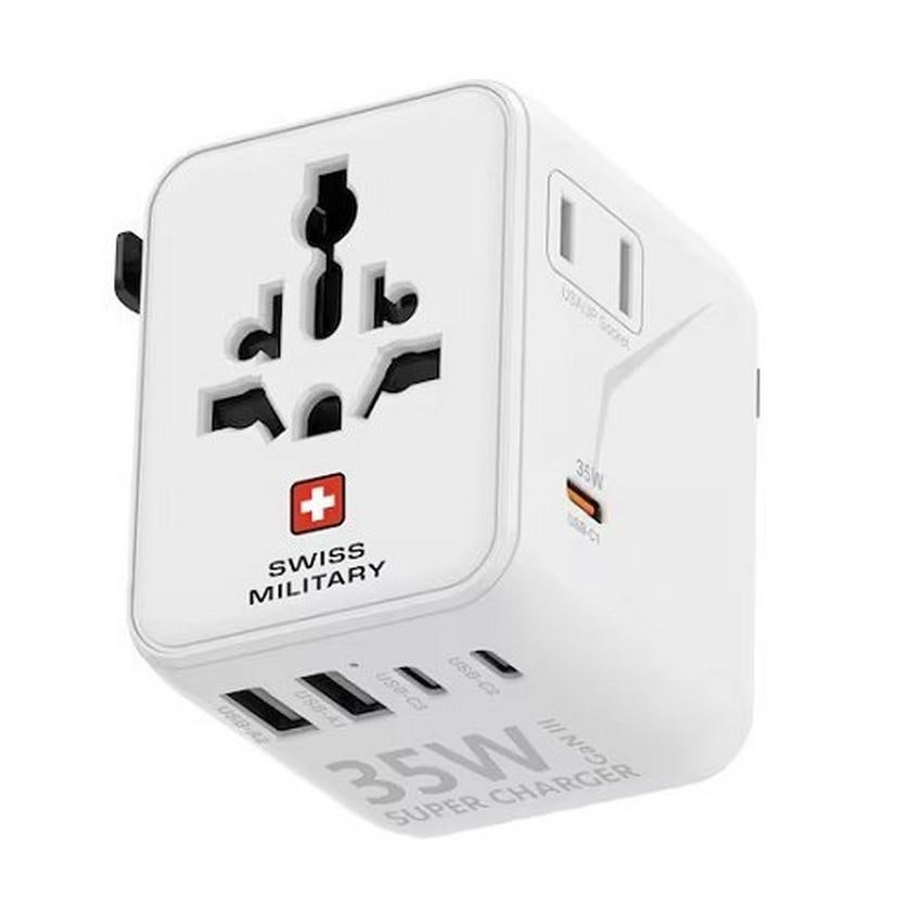 Swiss Military 35W GaN International Travel Charger - White (SM-TC-35W-GaN-WLD-WHI)
