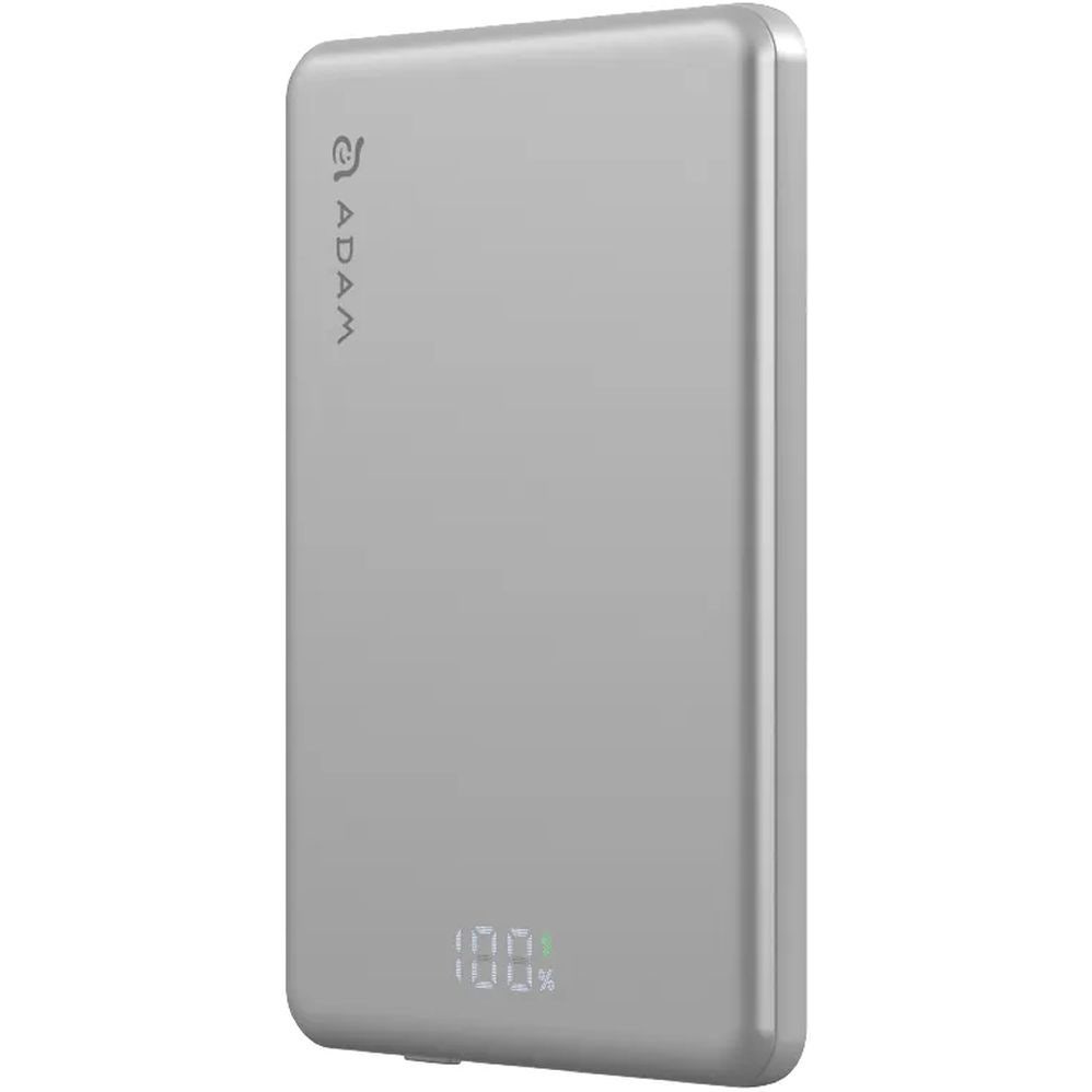 Adam Elements Vionta L5 Ultra Slim Magnetic Wireless Charging 5000mAh Power Bank - Silver (APBADVTL5SL)