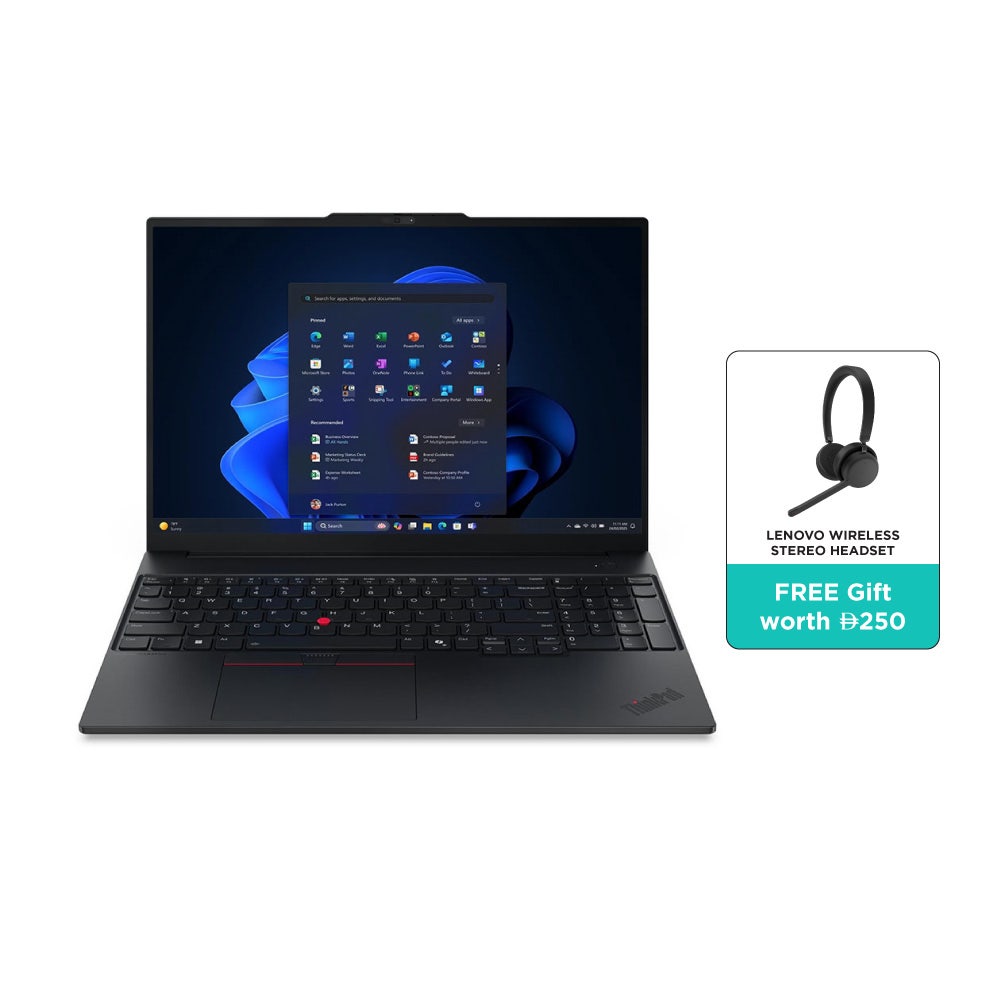Lenovo ThinkPad E16 Gen 3 Intel Core Ultra 7 256V 16GB 512GB Intel Arc 16" WUXGA Windows 11 Pro Laptop – Black (EDGE16-22AY000NGR+ANC)