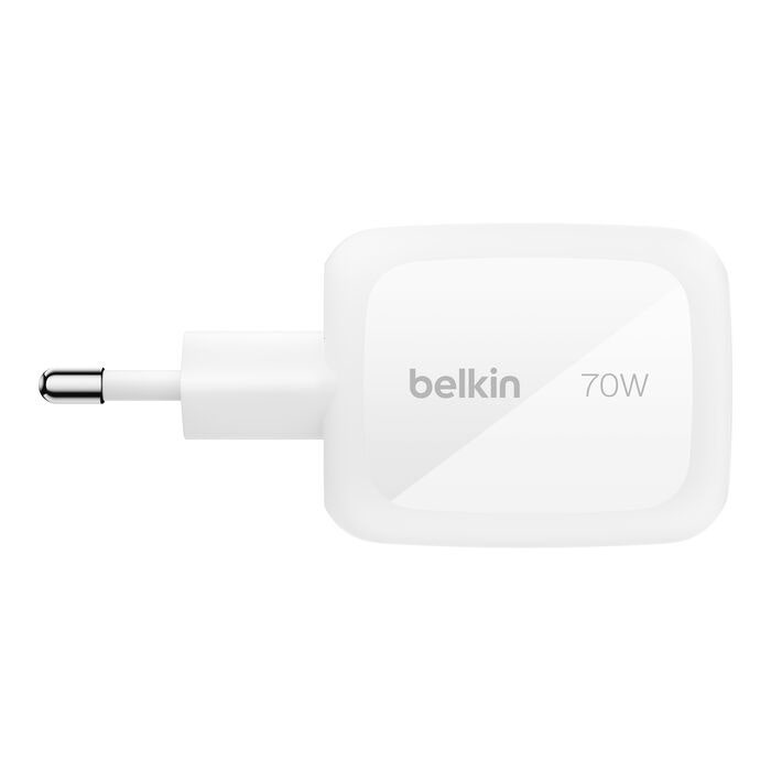 Belkin 3 PORT GAN Wall Charger with Interchangeable Plug Tips 70 Watts (US PLUG + UK&EU PLUG) - White (BL-AC-3PORT-70W-H018-WHT) - Image 3