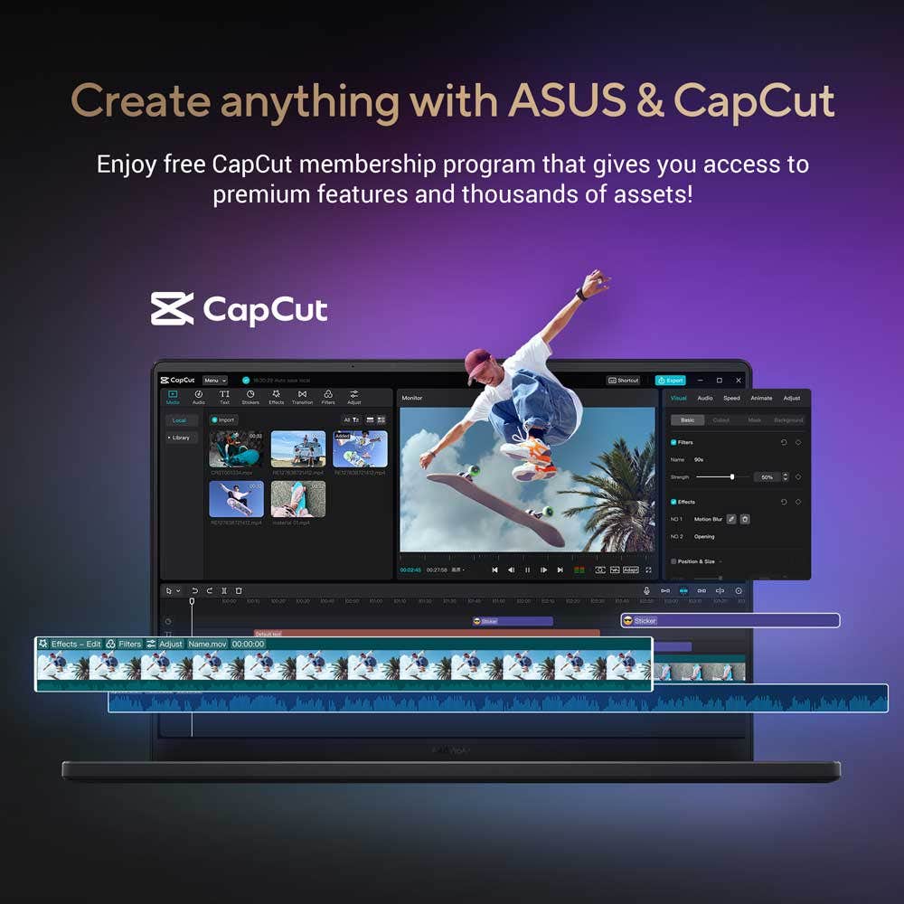 ASUS ProArt P16 OLED AI Laptop H7606WI-ME123W AMD Ryzen AI R9-HX370 64GB RAM 2TB SSD NVIDIA GeForce RTX 4070 8GB Graphics 16" 4K Win 11 Home with Copilot Key - Nano Black - Image 4