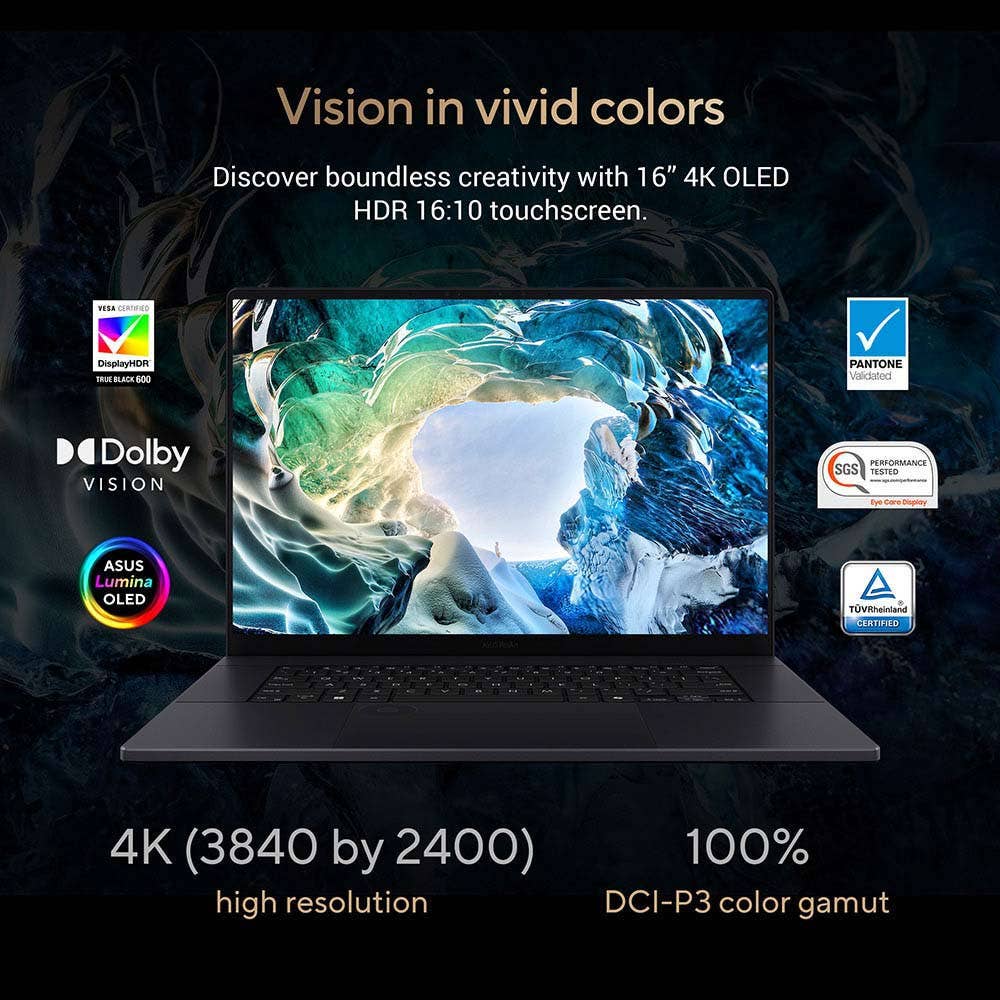 ASUS ProArt P16 Copilot +PC NVIDIA GeForce RTX 5070 AMD Ryzen AI 9 HX 370 64GB RAM 4TB SSD 8GB Graphics 16" 4K OLED Windows 11 Home Laptop - Nano Black (H7606WP-ME025W) - Image 8