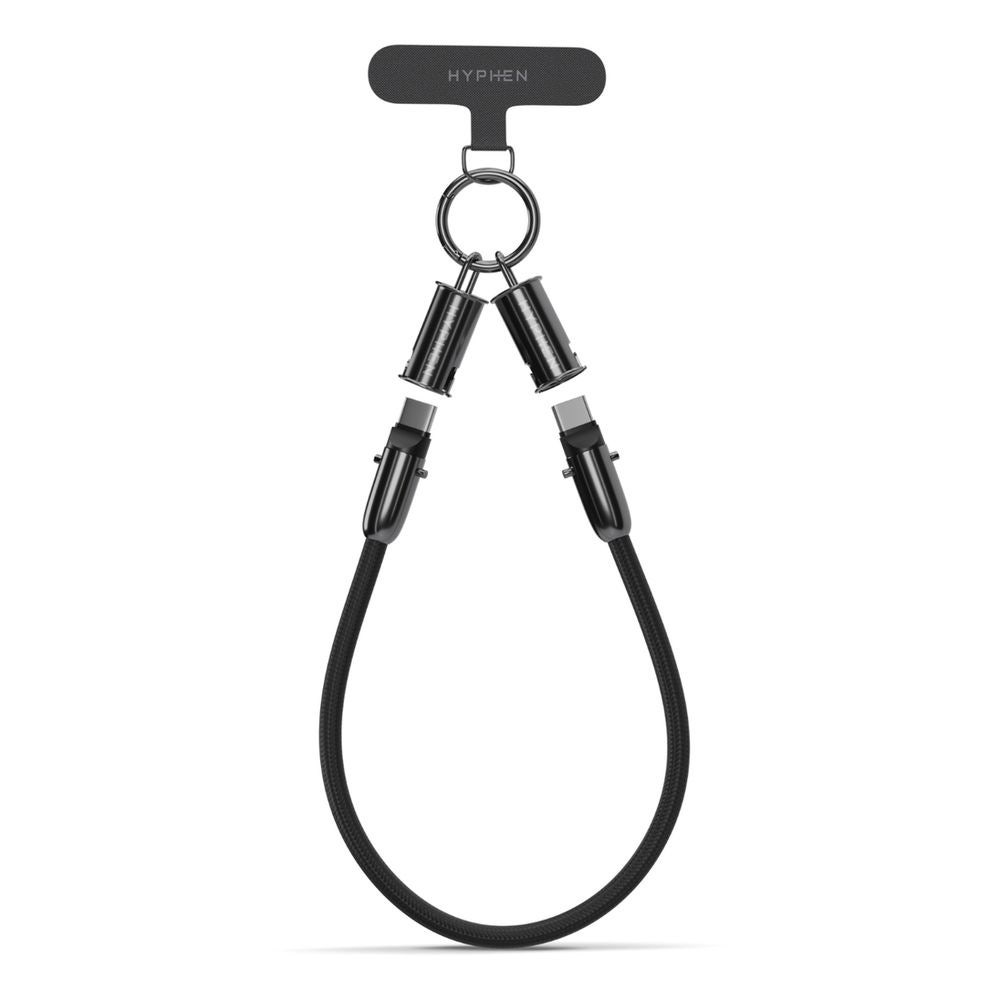Hyphen Lanyard USB-C to USB-C 100W Fast Charging Cable 30cm – Black (HCB-LC03BK4749)