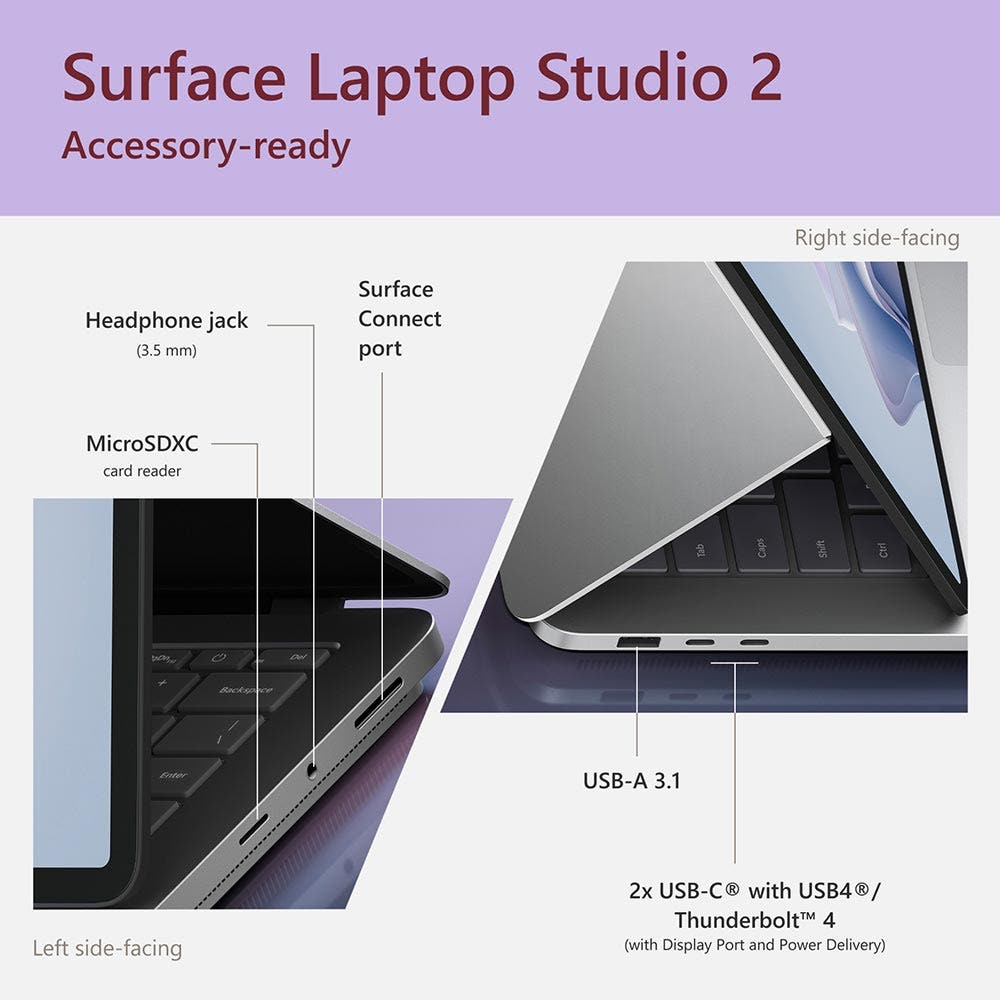 Microsoft Surface Studio 2 Intel Core i7-13700H 16GB RAM 512GB SSD NVIDIA GeForce RTX 4050 6GB Graphics 14.4" Ultrabook - Platinum (YZY-00013) - Image 6