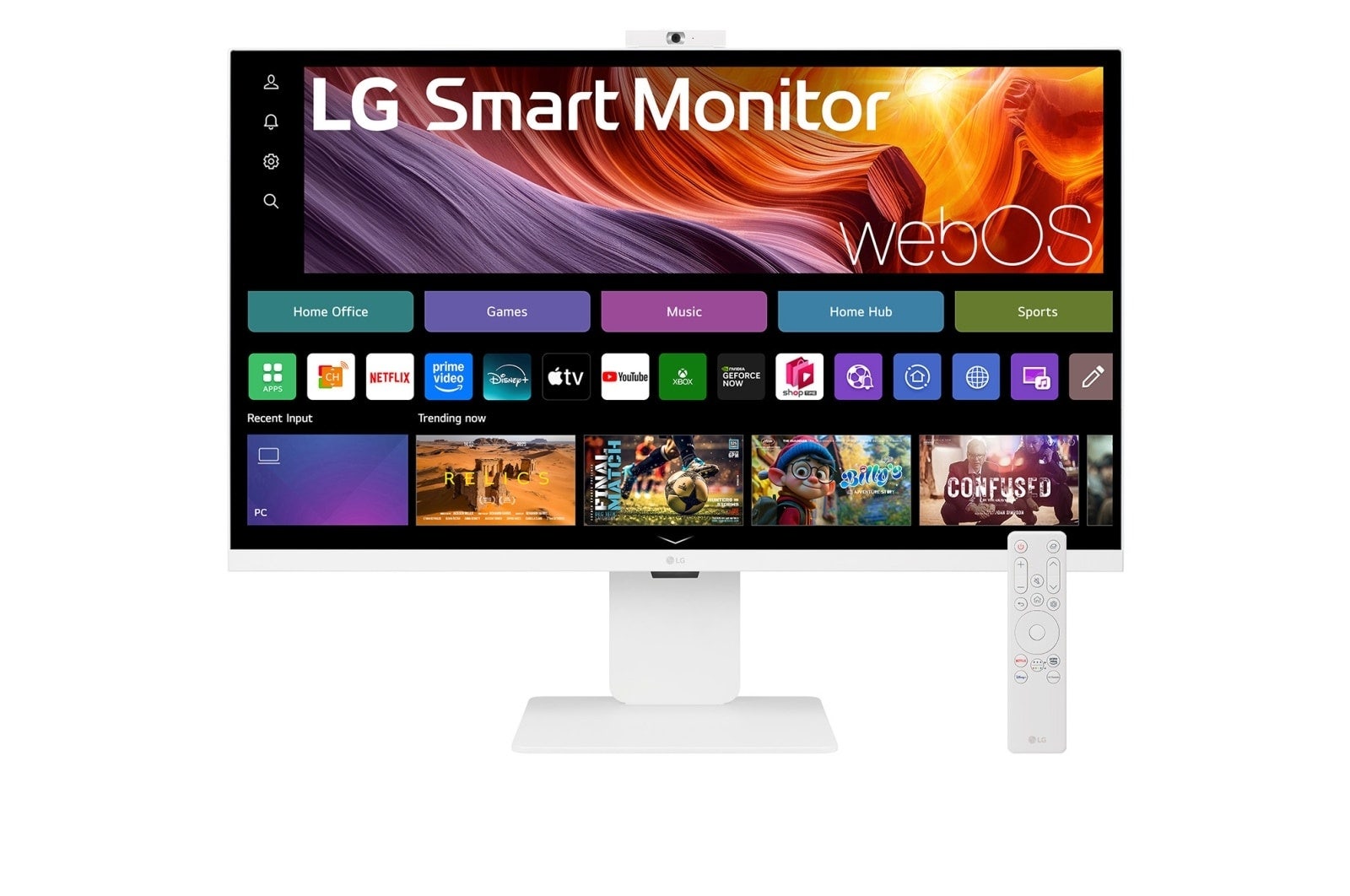 LG 32-Inch 4K UHD IPS Smart Monitor with WebOS & Webcam – White (LG-32U850SA-W)