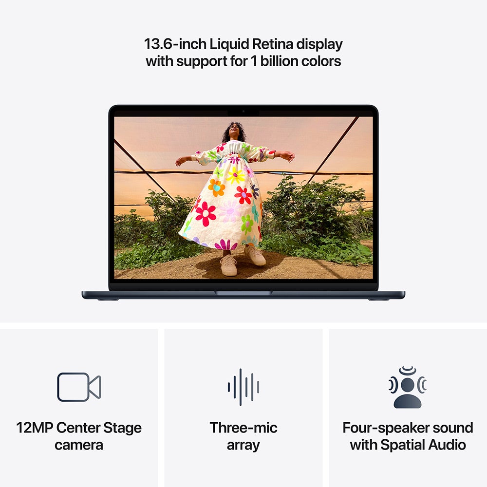 Apple MacBook Air (2026) 13-inch M5 chip with 10-core CPU and 8-core GPU, 16GB RAM, 512GB SSD English – Midnight (MDHE4ZS/A) - Image 5