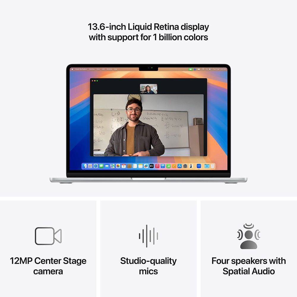 Apple MacBook Air (2025) 13-inch M4 chip with 10-core CPU and 10-core GPU, 24GB RAM, 512GB SSD English - Silver - Image 5