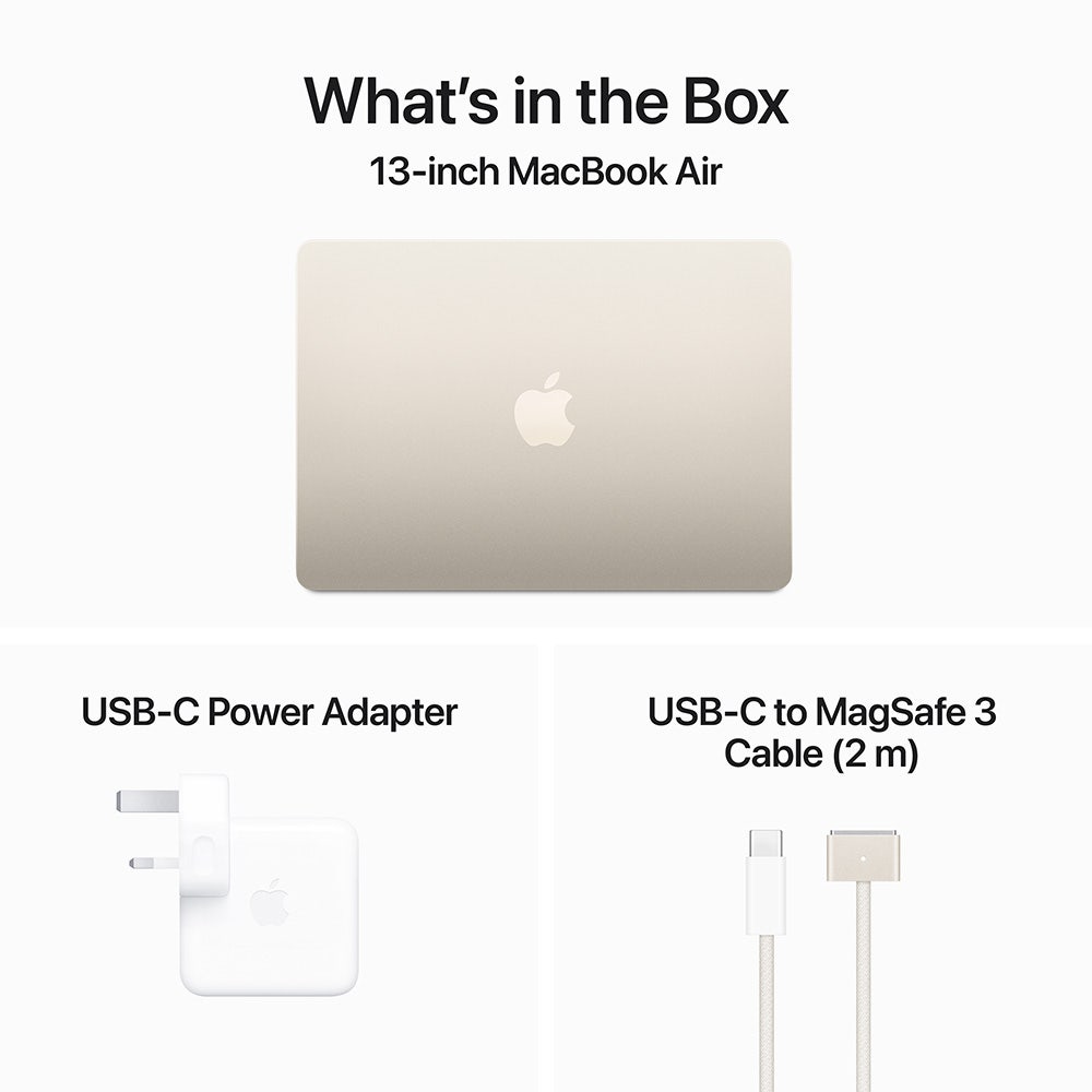 Apple MacBook Air 13", M3 chip with 8-core CPU and 8-core GPU, 8GB, 256GB SSD - Starlight ,Arabic - Image 8