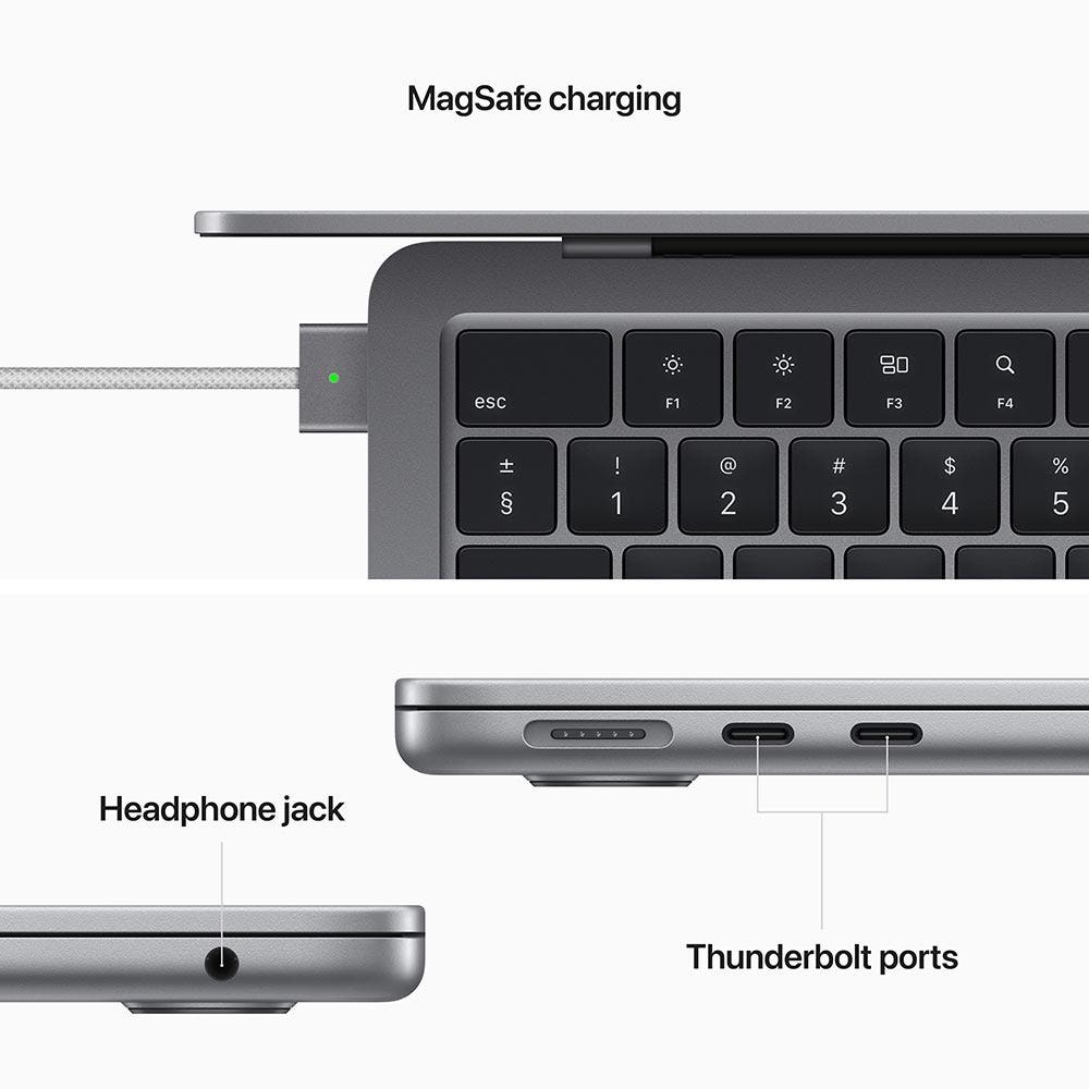 Apple 13-inch MacBook Air With Apple M2 chip with 8-core CPU and 8-core GPU,16GB RAM 256GB SSD English - Space Grey [MC7U4ZS/A] - Image 7