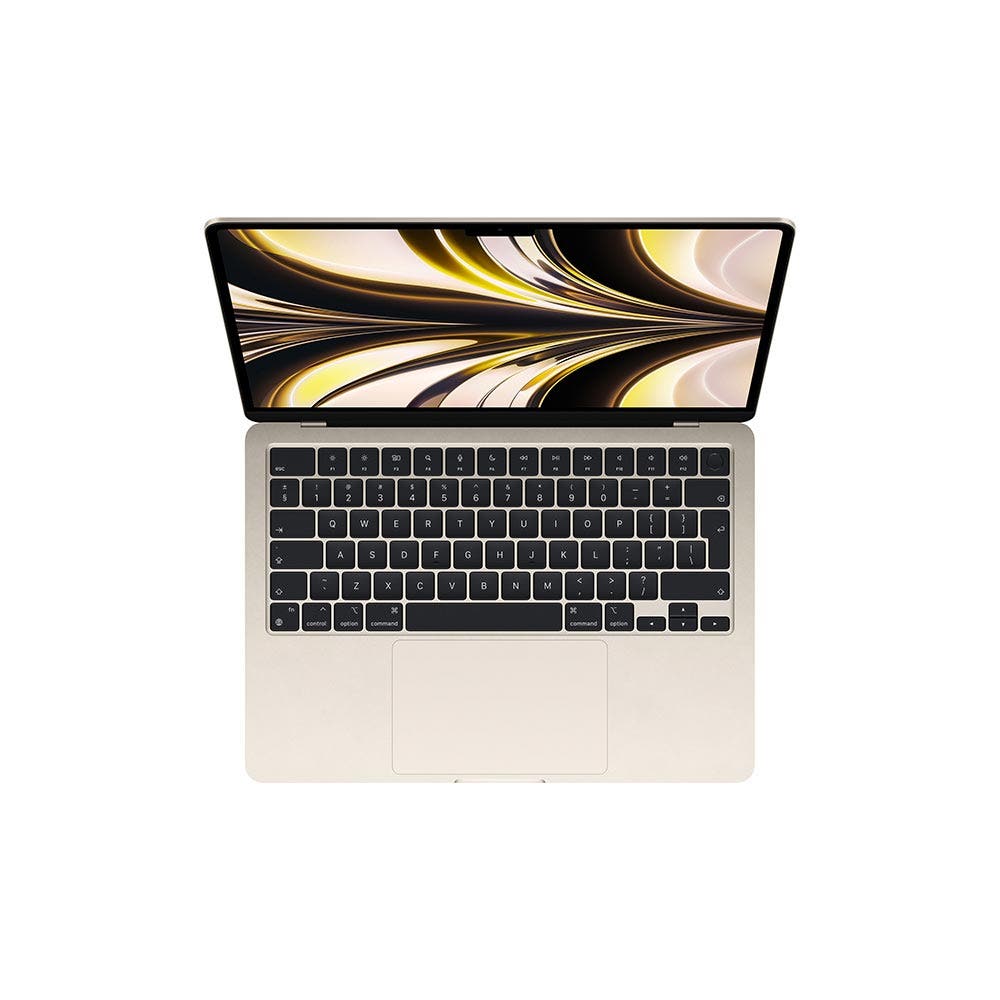 Apple 13-inch MacBook Air With Apple M2 chip with 8-core CPU and 8-core GPU, 16GB RAM 256GB SSD Arabic - Starlight [MC7W4AB/A]