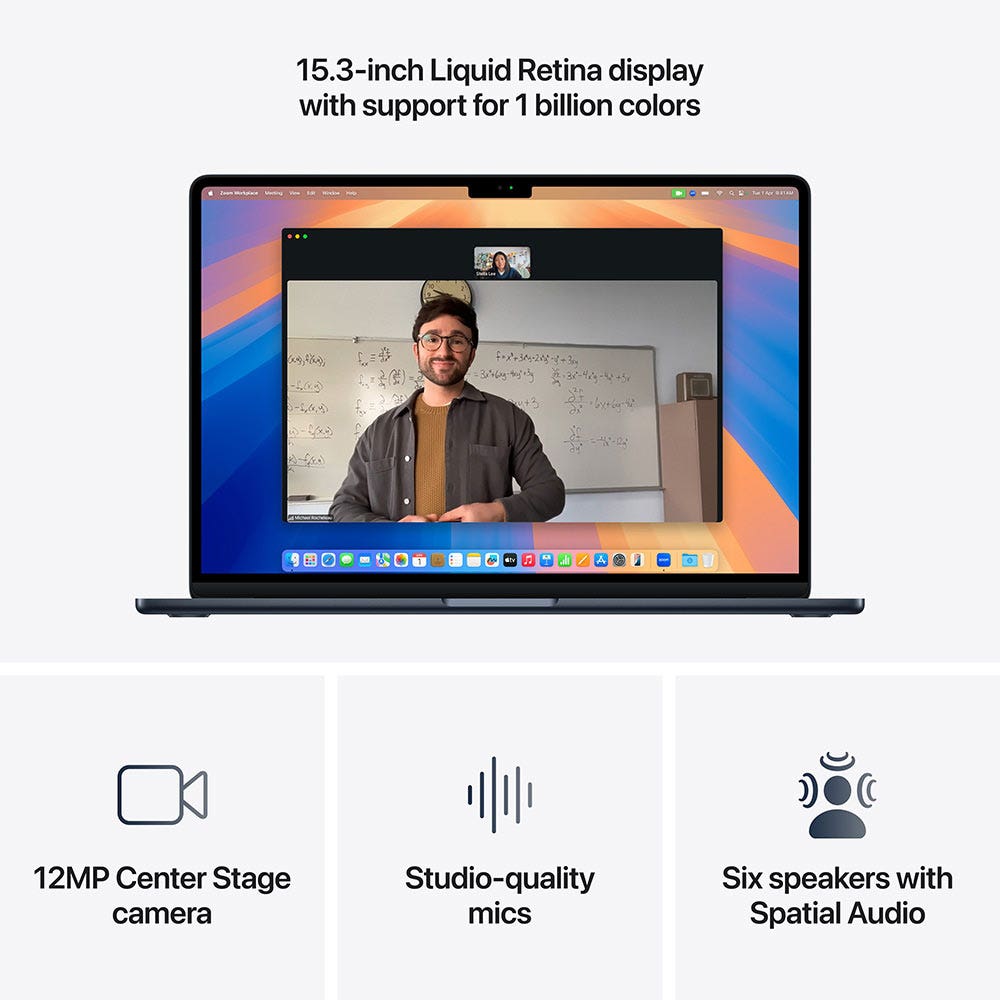 Apple MacBook Air (2025) 15-inch M4 chip with 10-core CPU and 10-core GPU, 16GB RAM, 256GB SSD Arabic - Midnight - Image 5