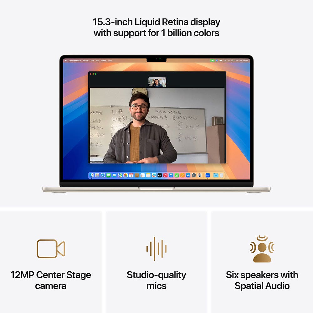 Apple MacBook Air (2025) 15-inch M4 chip with 10-core CPU and 10-core GPU, 24GB RAM, 512GB SSD Arabic - Starlight - Image 5