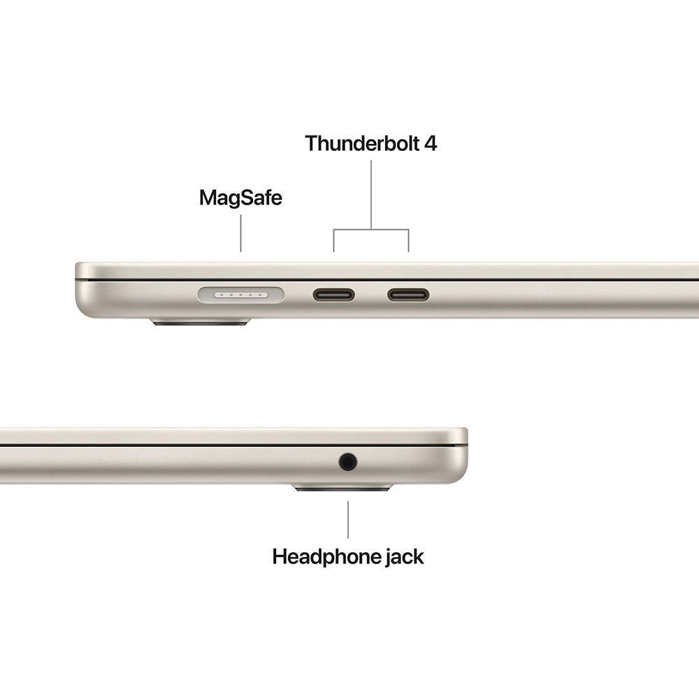 Apple MacBook Air (2025) 15-inch M4 chip with 10-core CPU and 10-core GPU, 16GB RAM, 256GB SSD Arabic - Starlight - Image 7