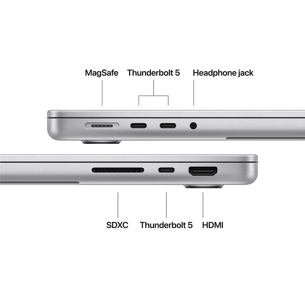 Apple MacBook Pro (2026) 14-inch M5 Max chip with 18-core CPU and 32-core GPU, 36GB RAM, 2TB SSD Arabic – Silver (MGDQ4AB/A) - Image 6
