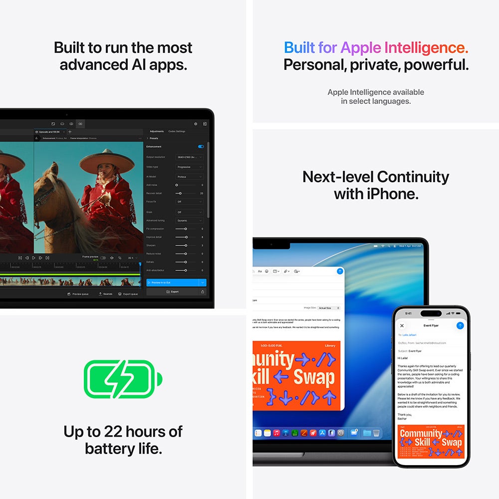 Apple MacBook Pro (2026) 14-inch M5 Max chip with 18-core CPU and 32-core GPU, 36GB RAM, 2TB SSD Arabic – Space Black (MGDU4AB/A) - Image 7