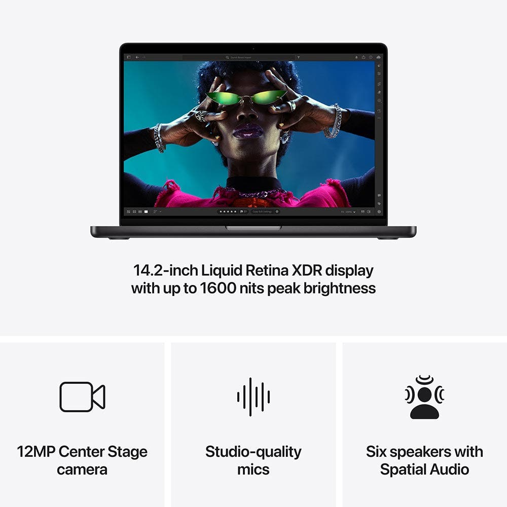 Apple Macbook Pro 14-inch (2024) - M4 Chip With 10-Core CPU,10-core GPU, 16GB RAM 1TB SSD, English - Space Black [MW2V3ZS/A] - Image 6