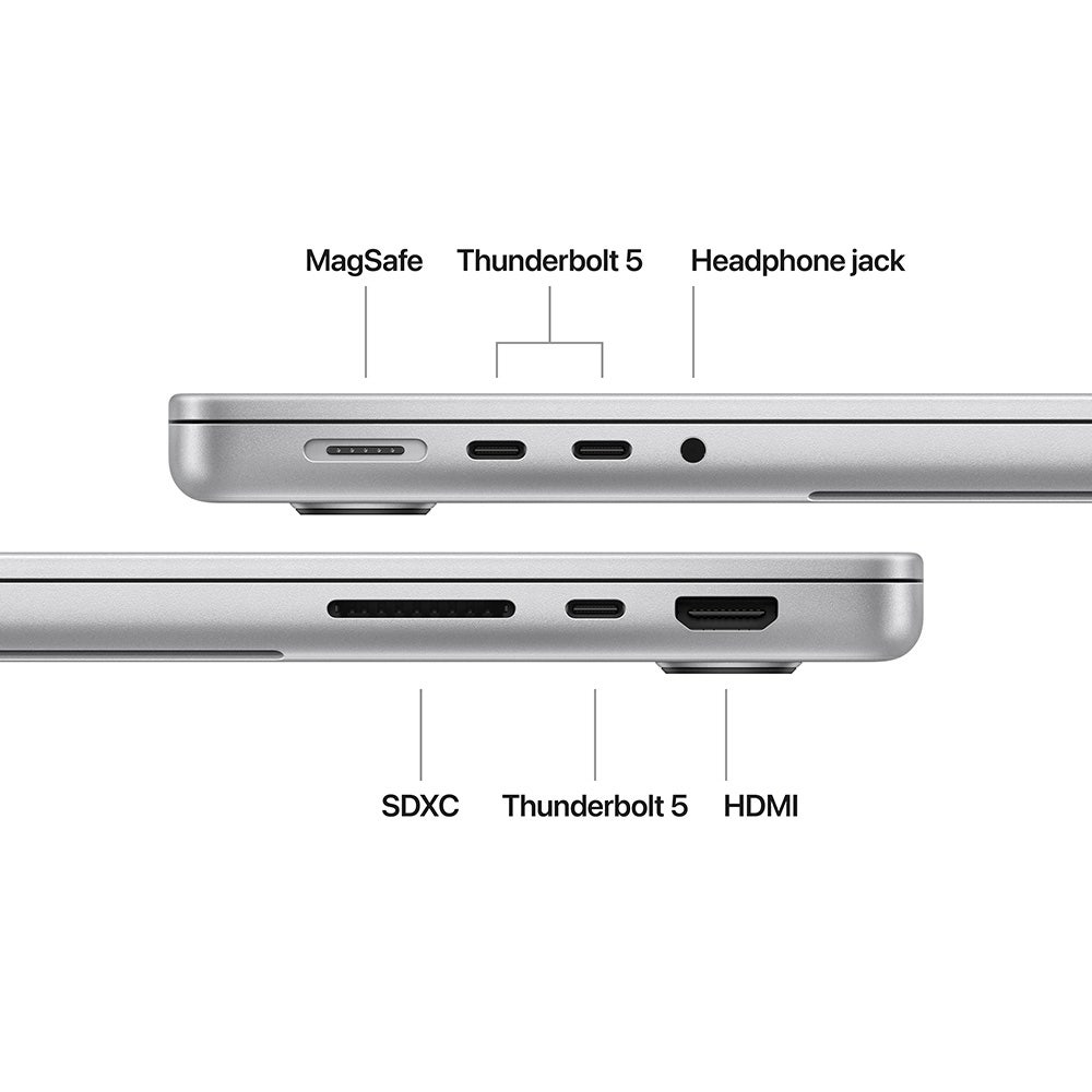 Apple Macbook Pro 14-inch (2024) - M4 Pro Chip With 14-Core CPU,20-core GPU, 24GB RAM 1TB SSD, Arabic - Silver [MX2F3AB/A] - Image 7