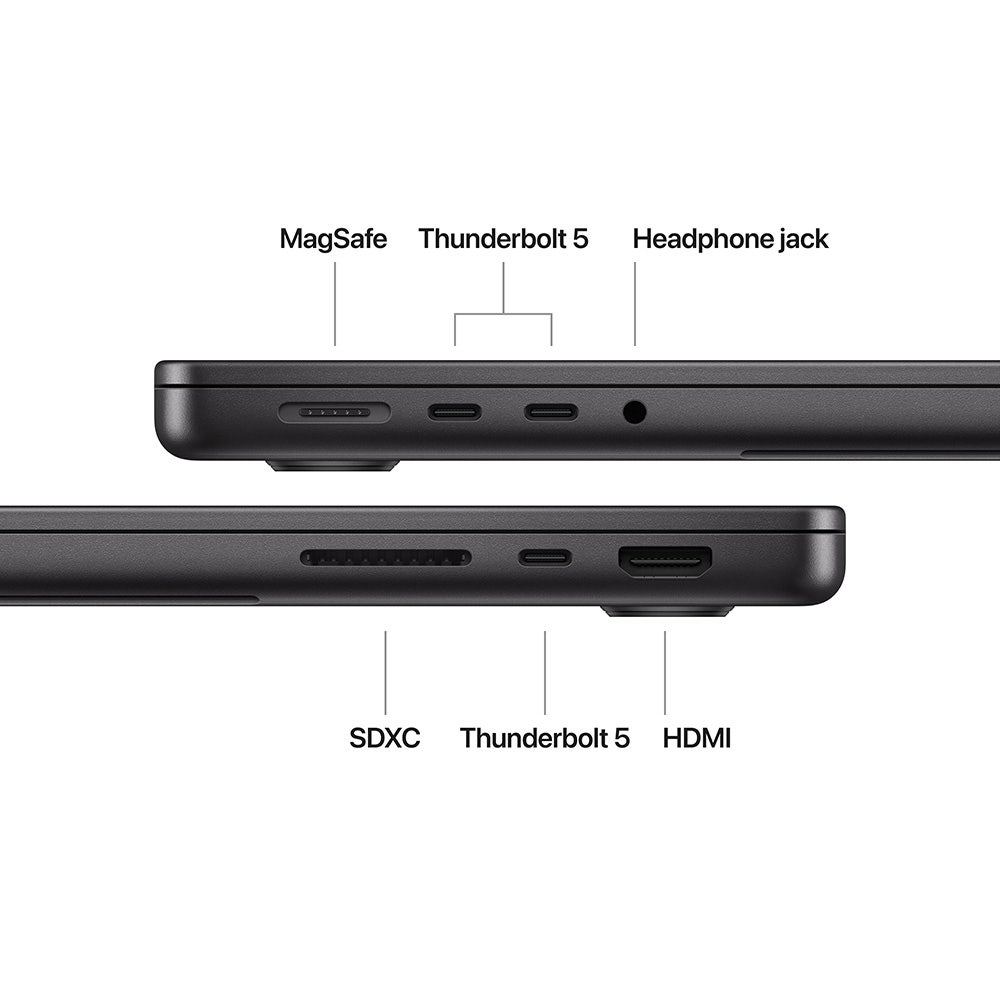 Apple Macbook Pro 14-inch (2024) - M4 Pro Chip With 14-Core CPU,20-core GPU, 24GB RAM 1TB SSD, Arabic - Space Black [MX2J3AB/A] - Image 7