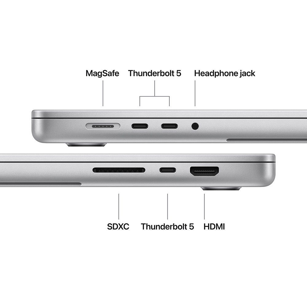 Apple MacBook Pro (2026) 16-inch M5 Pro chip with 18-core CPU and 20-core GPU, 24GB RAM, 1TB SSD English – Silver (MGE44ZS/A) - Image 7